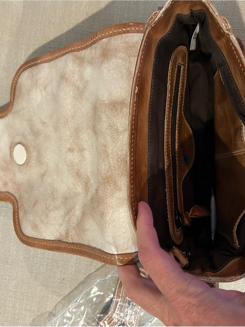 Bed Stu Ceremonious Nectar Lux and Tan Shoulder Bag with strap - Picture 5 of 5